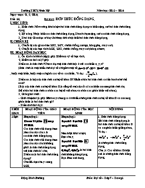 Giáo án Đại số 7 - Tiết 55 và 56